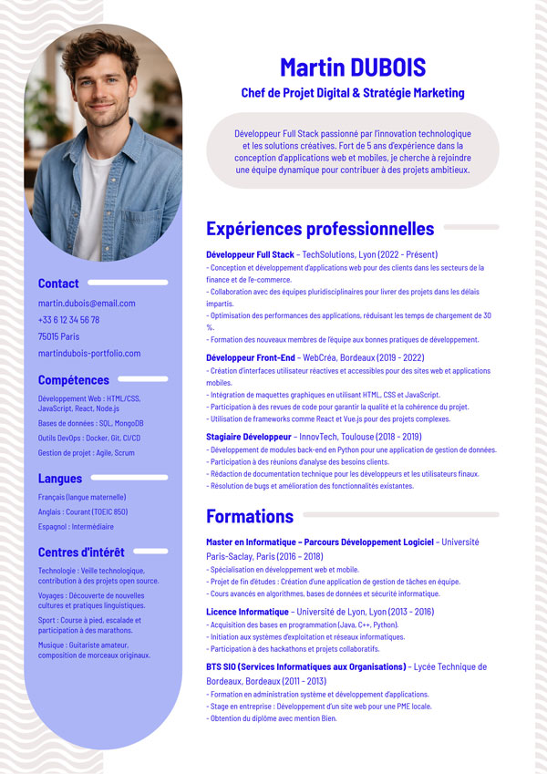 Modèle de CV moderne et gratuit