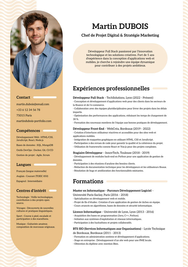 Modèle de CV international et multilingue – adapté aux candidatures à l’étranger, Currivitae